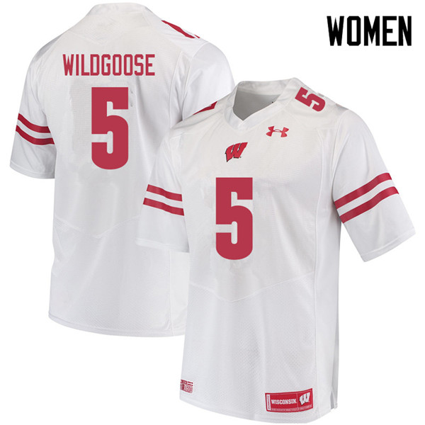 Women #5 Rachad Wildgoose Wisconsin Badgers College Football Jerseys Sale-White